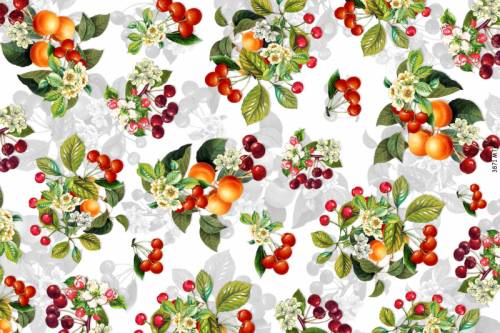 Хлопчатобумажная ткань - фрукты-ягоды