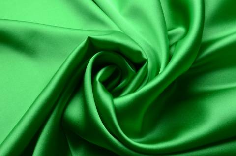 Зеленый яркий Атласный шелк-стрейч