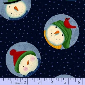 Новогодняя ткань для квилтинга - снеговики (США)