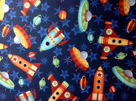 Детская ткань - ракеты Little Aliens (США)