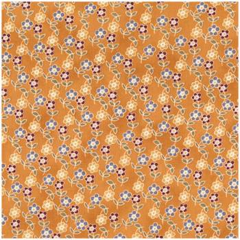Ткань хлопок - цветочки на оранжевом Stof (США)